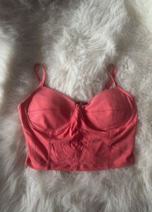 Coral Crop Top