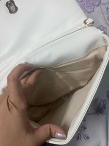 Quilted White Top Handle Bag