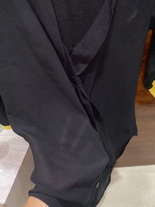 New Black Fashionable Sheer Long Top Women