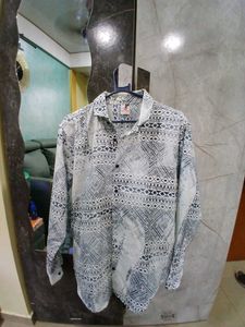 Patterned Button-Down Shirt
