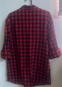 Bershka Red Plaid Shirt