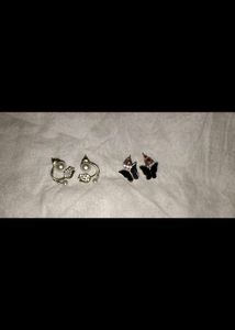 Butterfly &amp; Pearl Earring Set