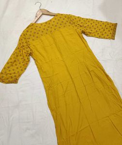 Elegant Yellow Printed Kurta