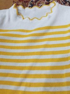 Striped Yellow &amp; White Top
