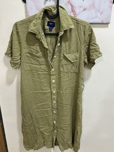Olive Green Shirt Dress