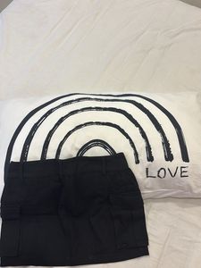 Black Cargo Mini Skirt
