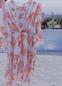 Floral Chiffon Midi Dress