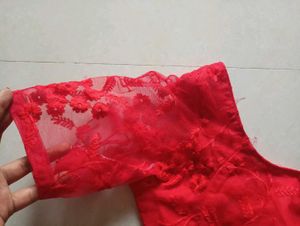 Red Embroidered Blouse