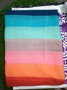 New Beautiful MultiColor Saree With Blouse Piece