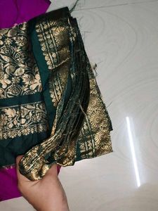 Pink And Green Pattu Saree