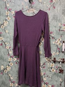 Purple Long Sleeve Dress