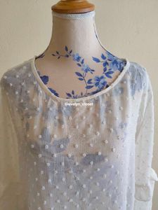 Sheer Swiss Dot Blouse