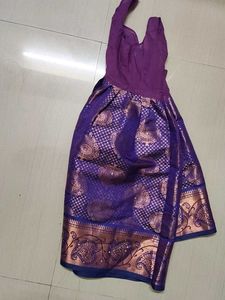 Purple &amp; Gold Saree with Blouse