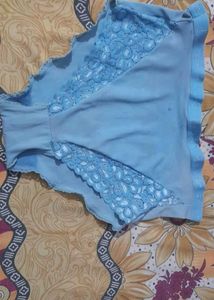 Blue Lace Trim Panties