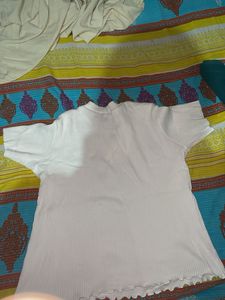 White Ribbed Knit Top