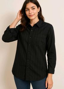 Black Button-Down Shirt UNISEX