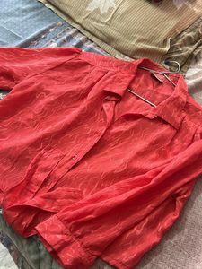 Red Crop Top With A Knot In Front