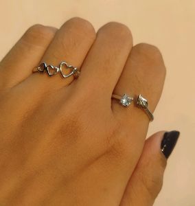 Combo of 2 aesthetic silver plated rings!💍✨