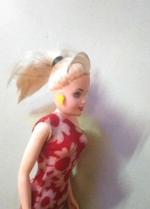 Barbie Doll in Red Floral Dress