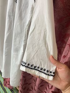 White Embroidered Kurti