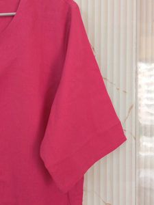 Short Kurta M Size Cotton Pink Formal