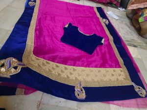 Velvet full  border an  blouse