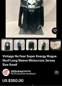 100% Authentic No Fear Skull Graphic Jersey
