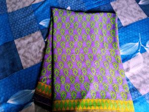 ✨🌷Green &amp; Purple Diamond Print Saree