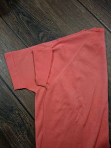 Peach Textured Knit Tee