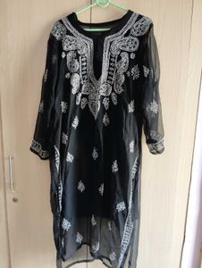 Black Chikankari Kurti