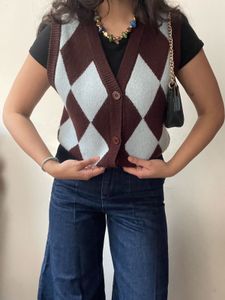 Button Up Sweater Vest