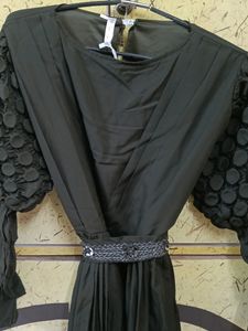 Stylish Dark Mehndi Colour One Piece Dress
