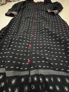Printed Black Kurta