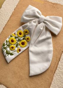 Sunflower Embroidered Hair Tie
