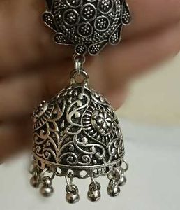 Silver Jhumka Earrings