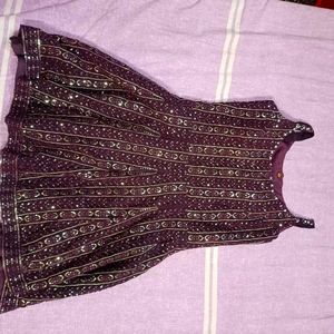 Elegant Plum Embroidered Indian Suit