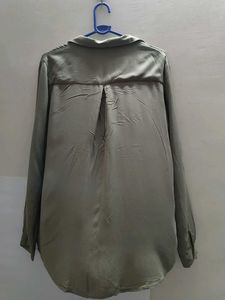 Olive Green Button-Down Top