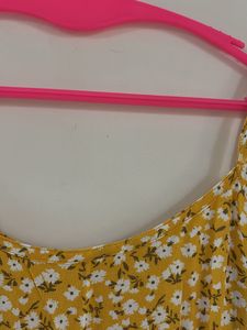 Mustard Floral Aline Dress