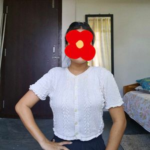 Cropped Knit Cardigan