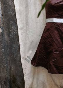 I. Brown Strapless Dress