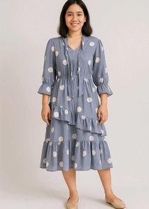 Grey Dot Dress