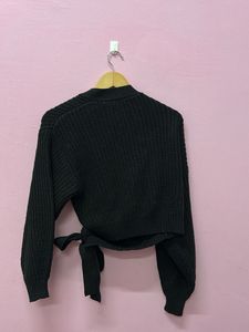 Black Wrap Sweater