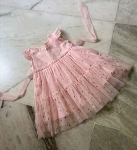 Pink & Gold Star Tulle Dress
