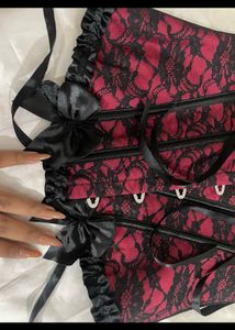 Gothic Dark Feminine Red &amp; Black Corset