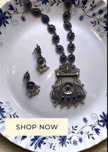 Oxidized Necklace and Earrings Set