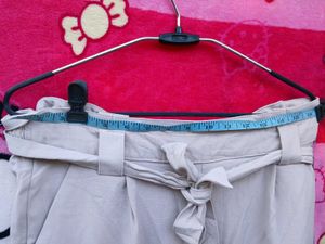 Korean Belted Beige Pants
