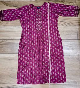 Elegant Maroon Floral Print Kurta Set