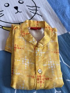 Yellow Patterned Kurta