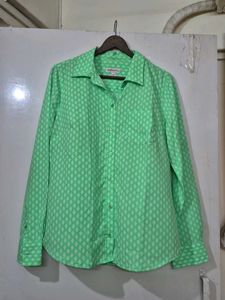 Green Printed Shirt For Women