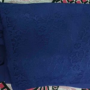 Elegant Navy Lace Maxi Dress